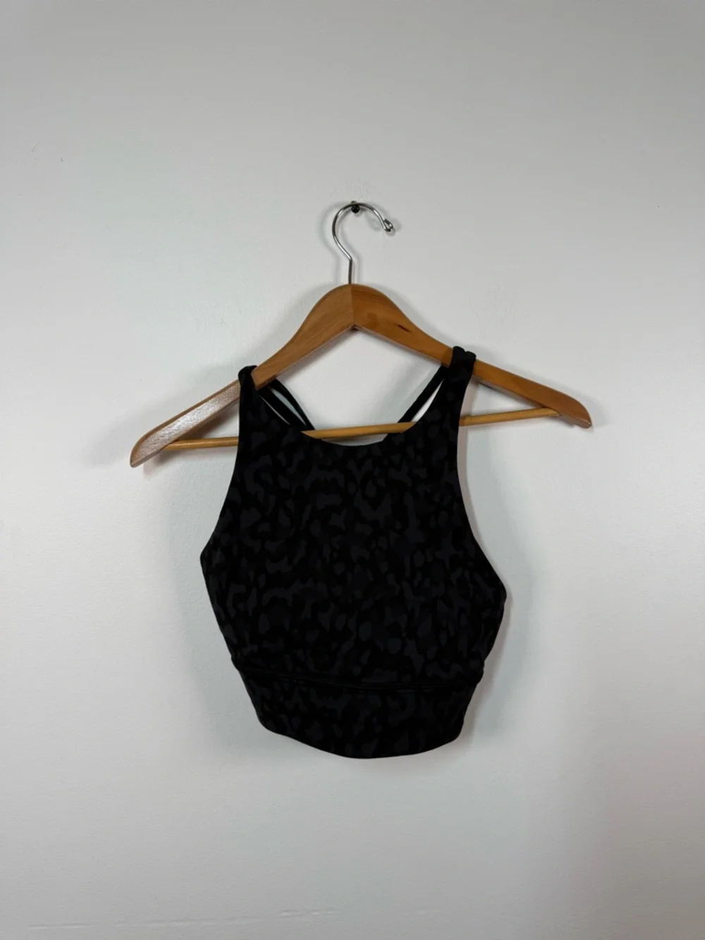 Lululemon Energy Bra High Neck Long Line Formation Camo Deep Coal Multi Size 6